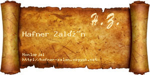 Hafner Zalán névjegykártya